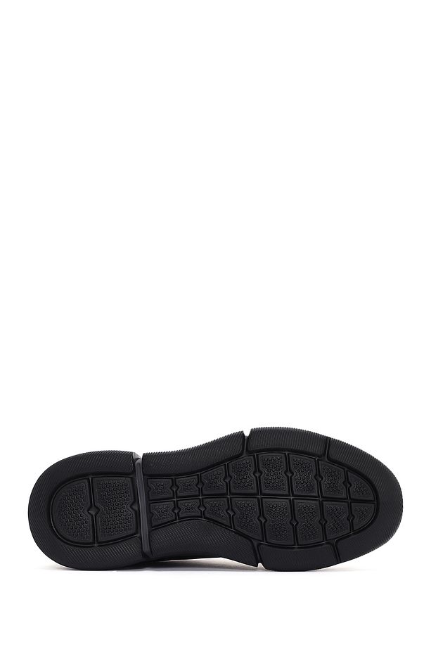 Erkek Siyah Bağcıklı Kalın Tabanlı Deri Sneaker 24sfd623518 - 4