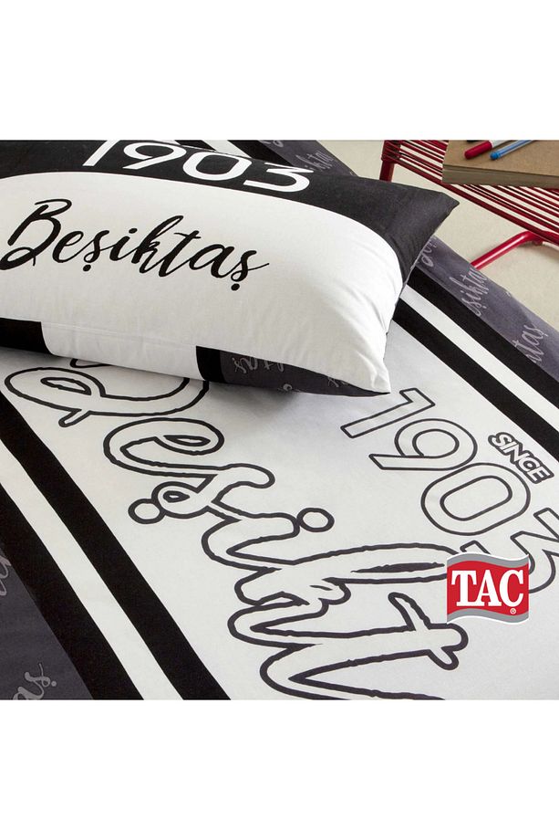 Lisanslı Beşiktaş 1903 Glow Tek Kişilik Pamuk Nevresim Takımı Yorgan Yastık - 3
