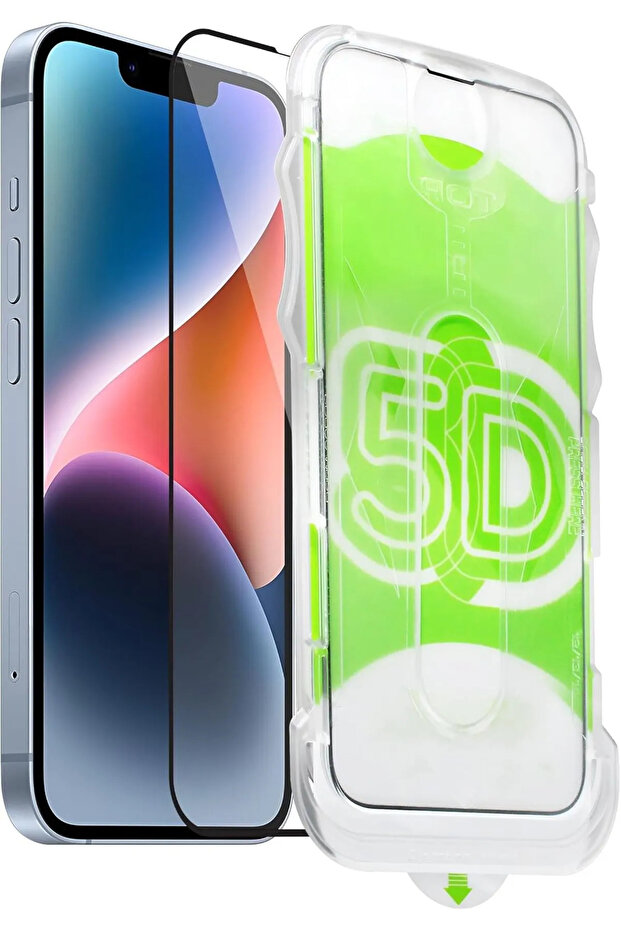 واقي شاشة زجاجي مغطى بالكامل متوافق مع Apple iPhone 11 Pro Max مع مرفق سهل التطبيق وإطار