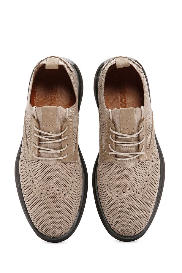 Erkek Vizon Kalın Tabanlı Nubuk Detaylı Bağcıklı Kumaş Sneaker 24SFD63706F - 7