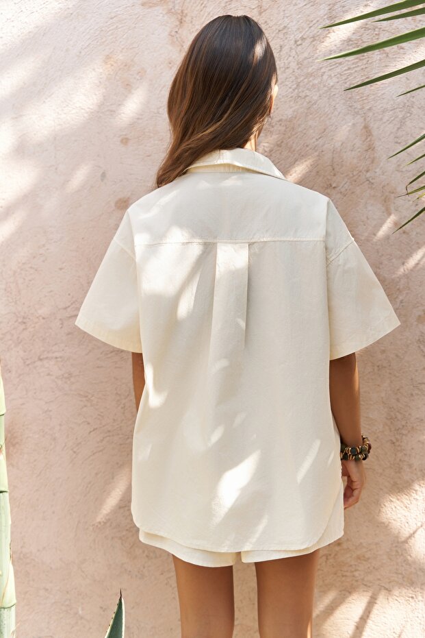 Corfu Sarı Gömlek Şort Takım - 5