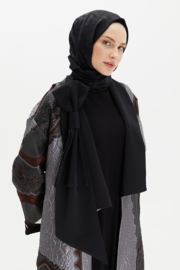 Etnik Desenli Elbiseli Abaya - 5