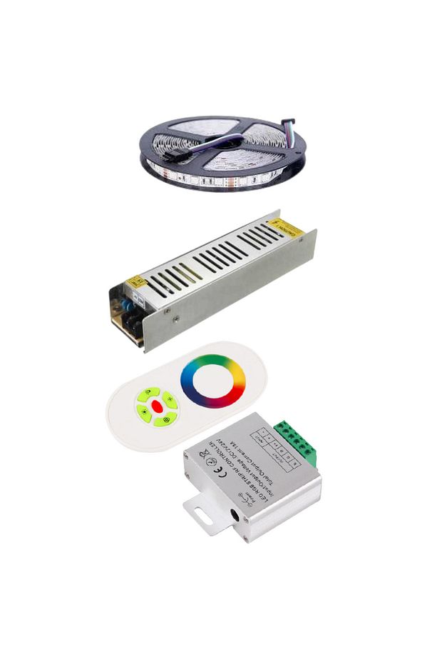 Rgb Şerit Led 20 Metre Dokunmatik Kumanda Ultra Slim Trafo 3 Çip 5050 İç Mekan - 2