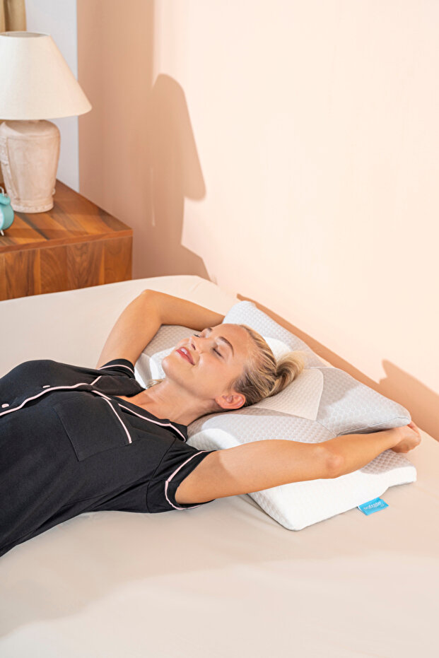 Ορθοπεδικό μαξιλάρι Visco με στήριγμα λαιμού NOX - Άνετο μαξιλάρι ύπνου 64x38x12,5 cm - 5