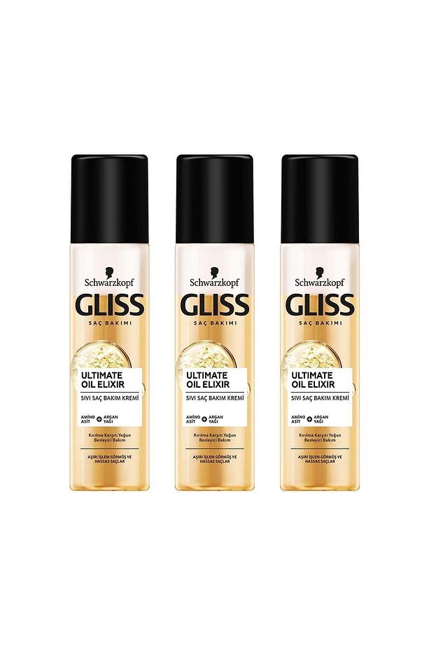 Ultimate Oil Elixir Besleyici Durulanmayan Sıvı Saç Kremi 200 ml X 3 Adet - 3