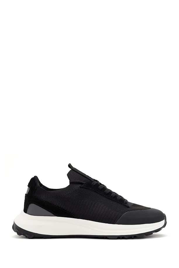 Zero Erkek Siyah Bağcıklı Kalın Tabanlı Kumaş Sneaker 24sfd62196f - 1
