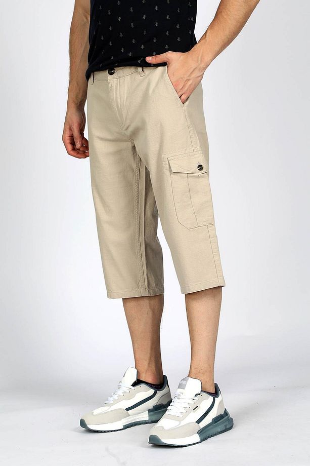 Man 1 Long Erkek %100 Pamuk Dokuma Bermuda Taş - 2