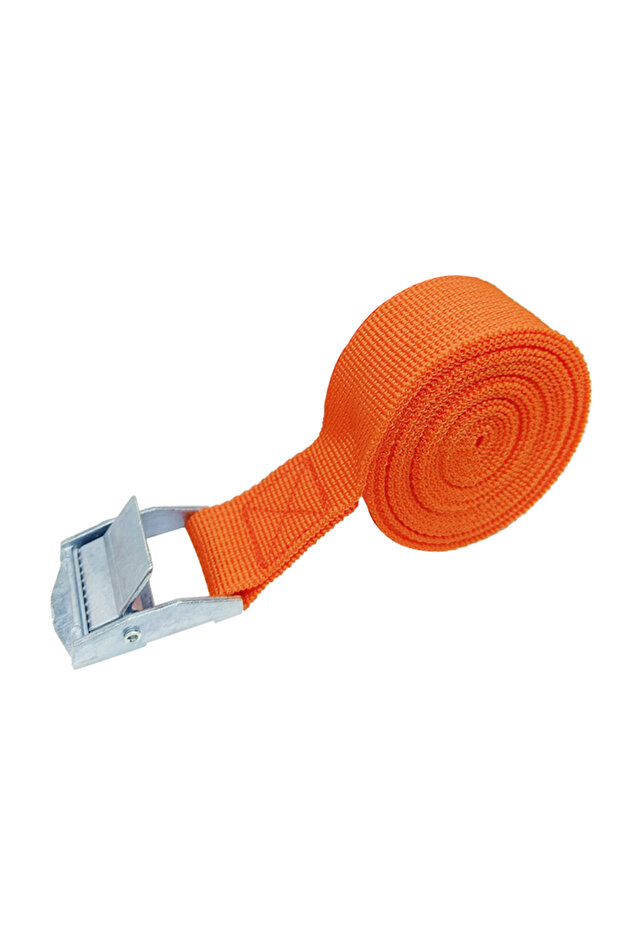 1x Orange 2M Cargo Straps With Buckle Tie-Down Belt for Motorcycle Car Bicycle Metal Tow Rope Strong