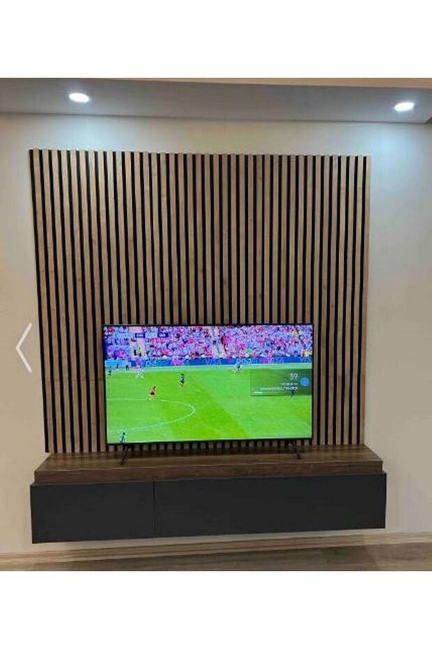Mdf Ahşap Akustik Dekoratif Duvar Paneli 60x120 Cm - Safir Meşe - 5