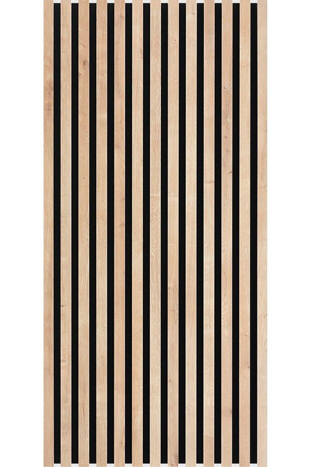 Mdf Ahşap Akustik Dekoratif Duvar Paneli 60x120 Cm - Safir Meşe - 4