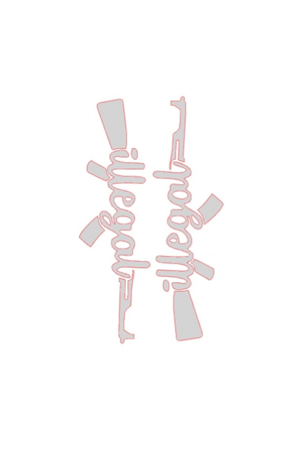 STİCKER KELEŞ İLLEGAL 15 cm NİKEL - 1