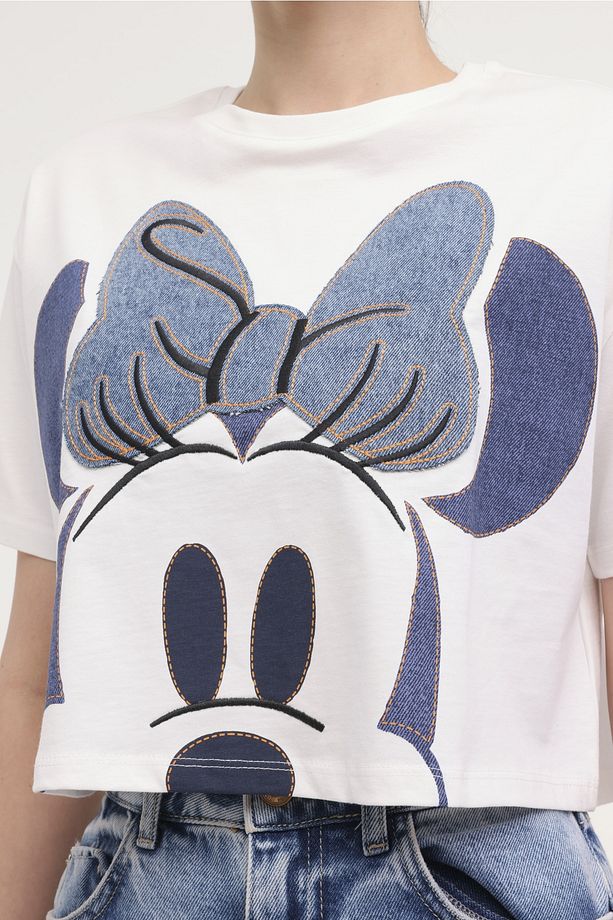 WL KELLY 11GFL978 4FX Ekru Kadın Kısa Kol T-Shirt - 4