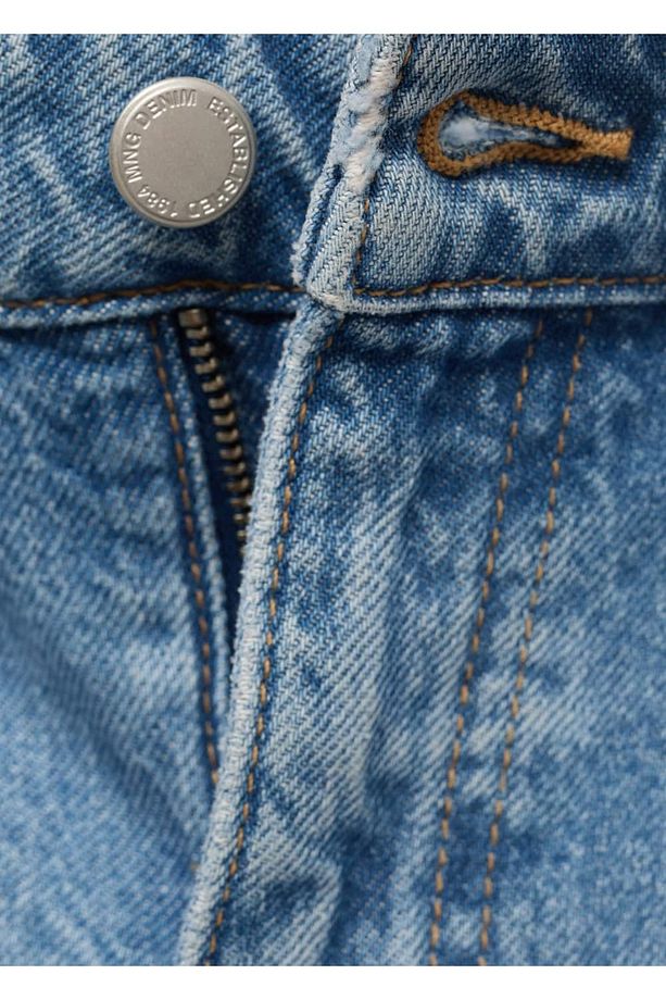 Yüksek belli bermuda denim şort - 5
