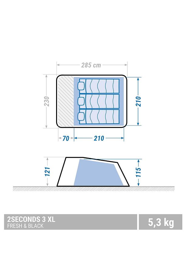 Quechua 3 Kişilik Çadır - 2 Seconds Xl Fresh&black - 7