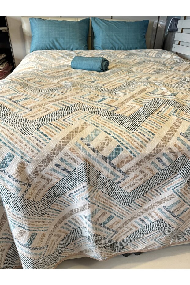 Meander Patterned Sheet Elastic Double Pique Set - 5