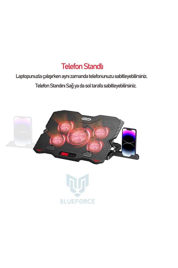 Sx-25 Faster Siyah 5 Fanlı Notebook Soğutucu Stand - 6