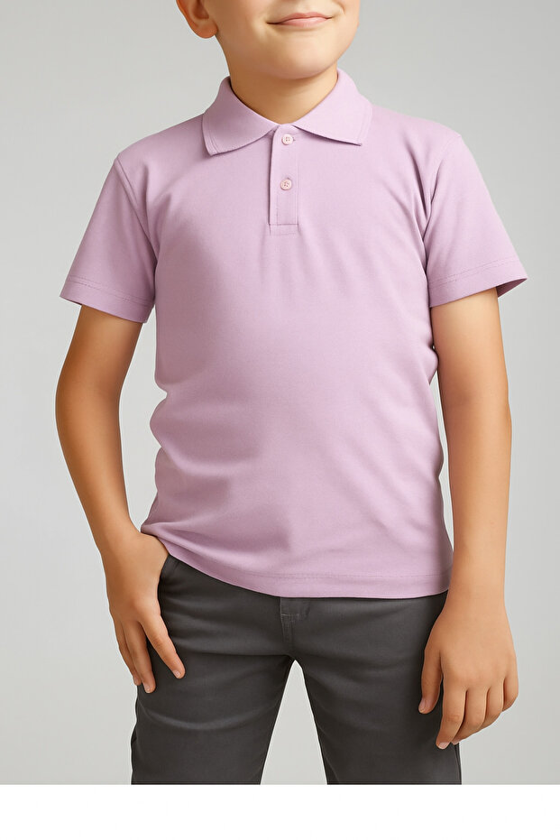 Unisex Children's Youth Polo Collar Short Sleeve Normal Pattern Plain Basic School High School T-shirt