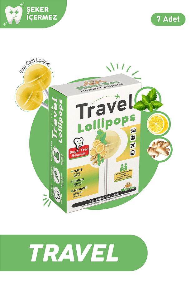 Travel Lollipops Yeni Formül Şekersiz 7 Ad - 1