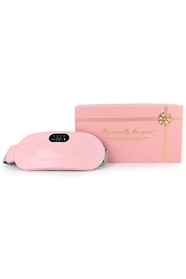 Menstrual Portable Heating Pad Cordless Back Pain Reliever with 3 Temperature Settings, 4 Massage Mo