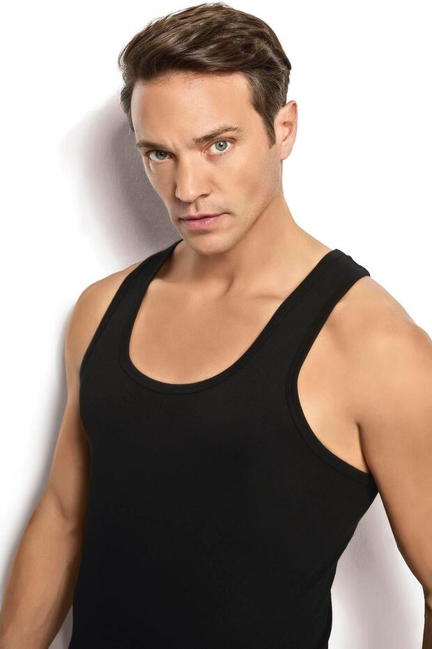 113 1 Adet Erkek Pamuklu Arkası Çapraz Rambo Atlet - 3