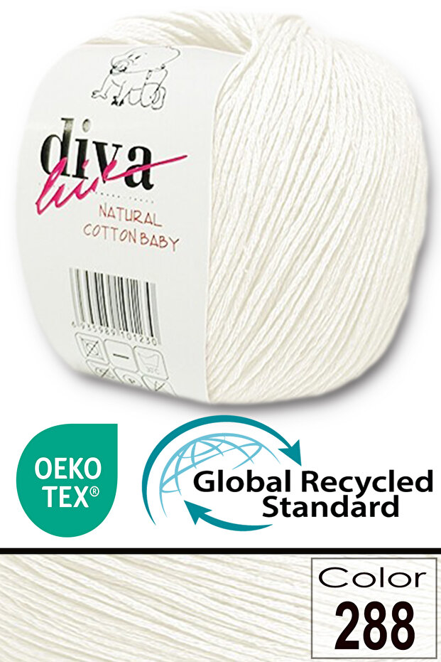 Diva İplik Premium Amigurumi Ipi Punch (PANÇ) Bebe Soft Cotton 50 gr Örgü Pamuk Ip - Ekru