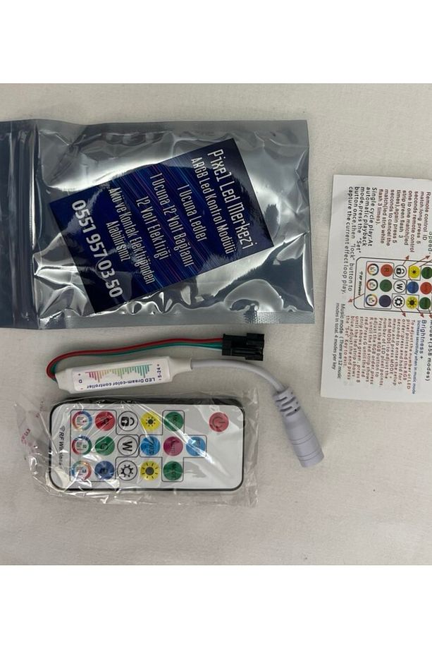 366 Modlu Pixel Led Kumandası 21 Tuşlu Uzaktan Algılamalı Pixel Led Kontrol Kumanda Ve Modül 5-24V - 1