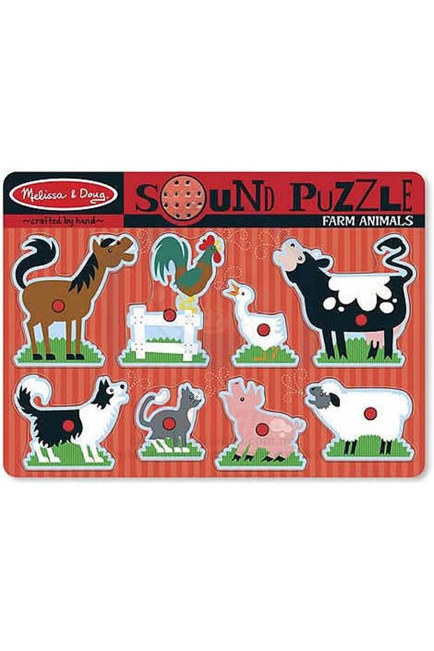 Wooden Sound Puzzle (Color)-Farm Animals