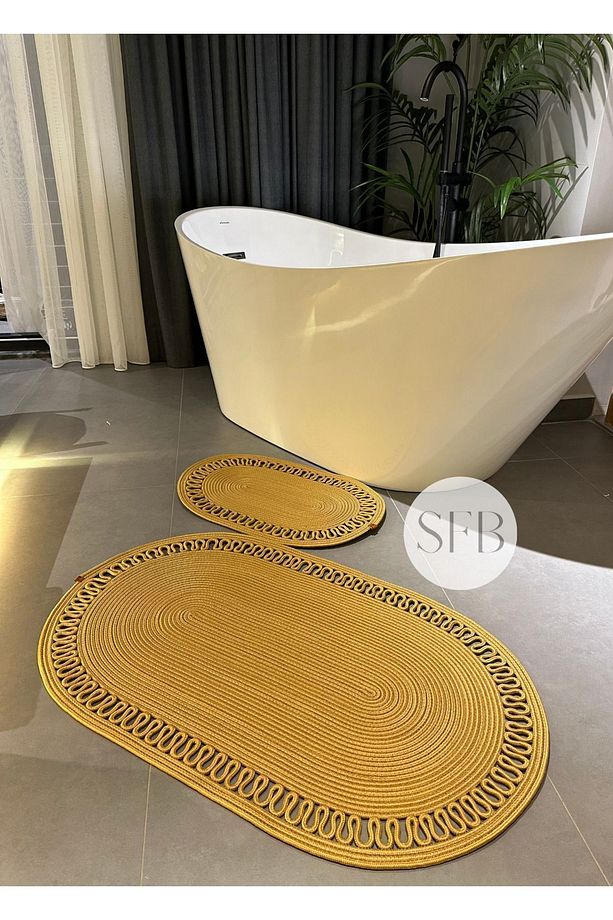 2'li Jüt, Hasır Banyo Paspas Takımı, Yıkanabilir Paspas Takımı, Hediyelik Ev Eşyası, Çeyizlik Paspas - 2