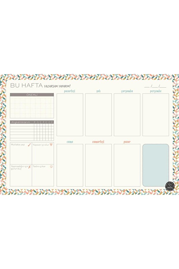 Geometric Patterned Timeless Weekly Plan
