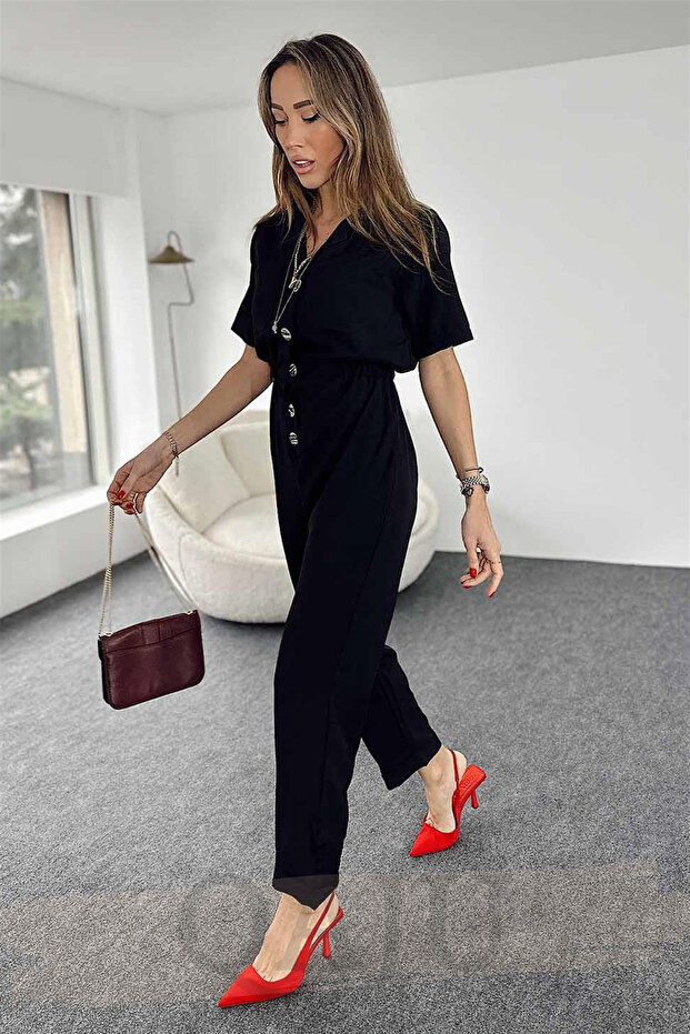 Kadın Siyah Tulum - 5