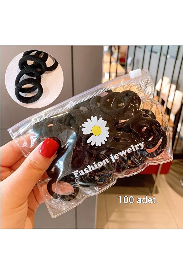 100 Pieces of Quality Fabric Mini Elastic Buckles in a Transparent Bag