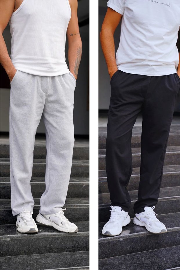 Seasonal Combed Cotton Fabric Unisex Baggy Double Tracksuit