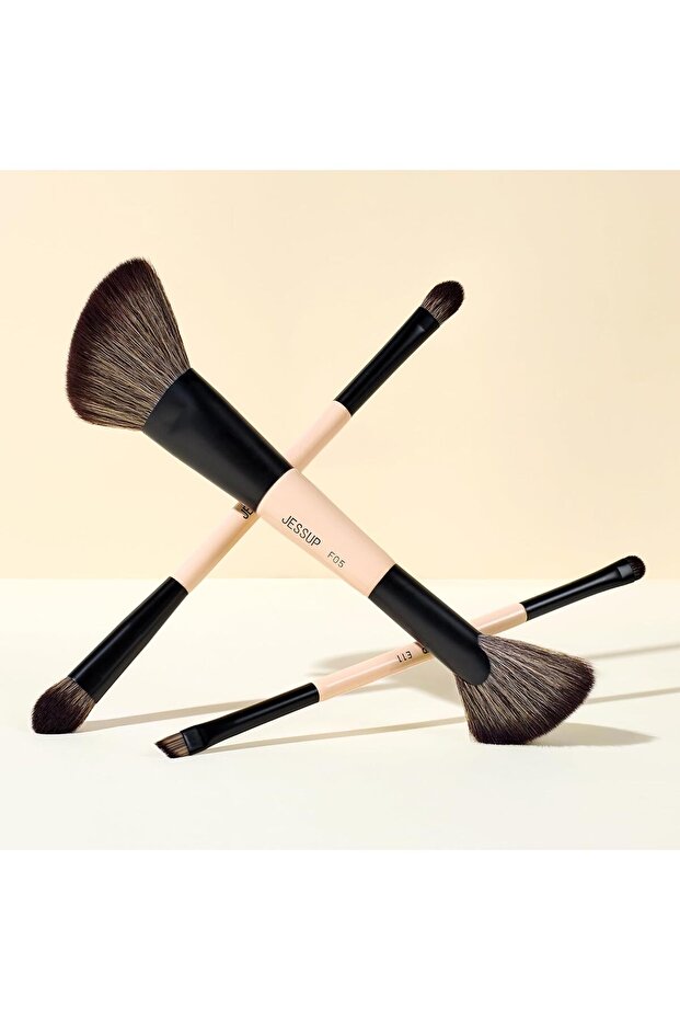 Travel Makeup Brushes Set 6-in-3 Double Sided Contour Brush Dual Ended Eyeshadow Brush T507 - 9
