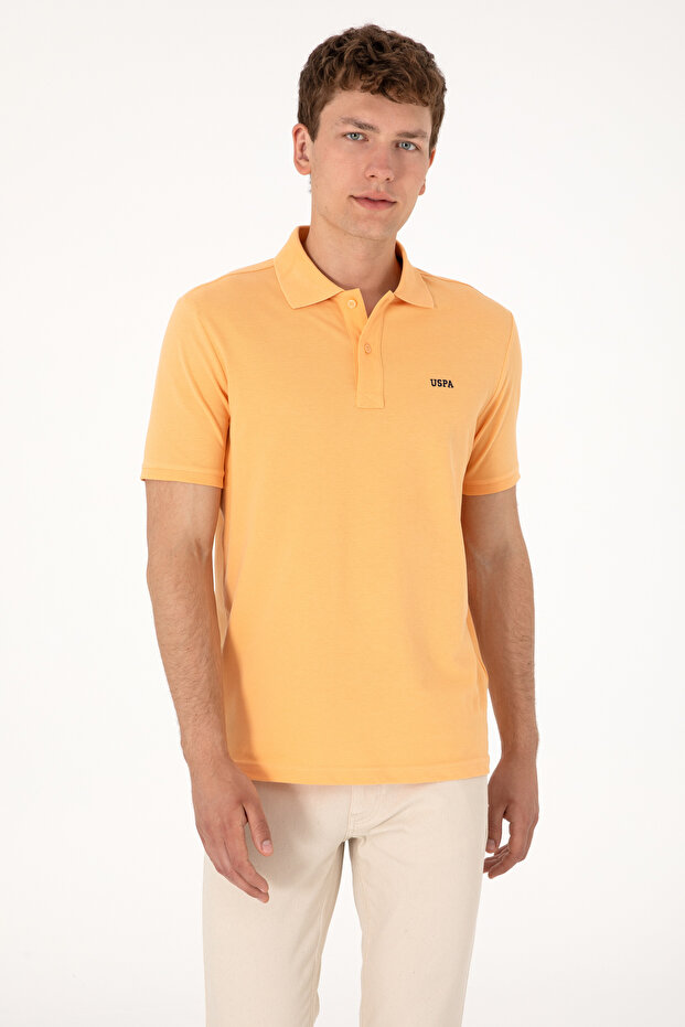 Men's Regular Fit Polo Neck Orange Basic T-Shirt 50306007-VR202