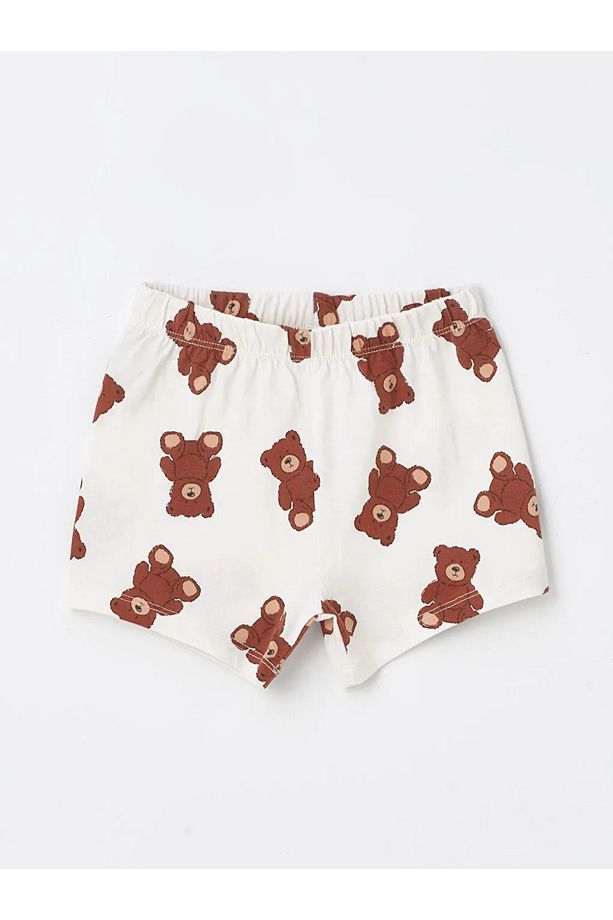 LCW ECO Bisiklet Yaka Kısa Kollu Baskılı Erkek Bebek Şortlu Pijama Takımı - 3