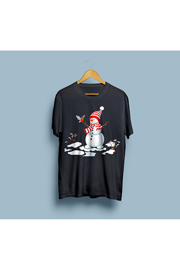 Oversize Snowman Design Unisex T-Shirt