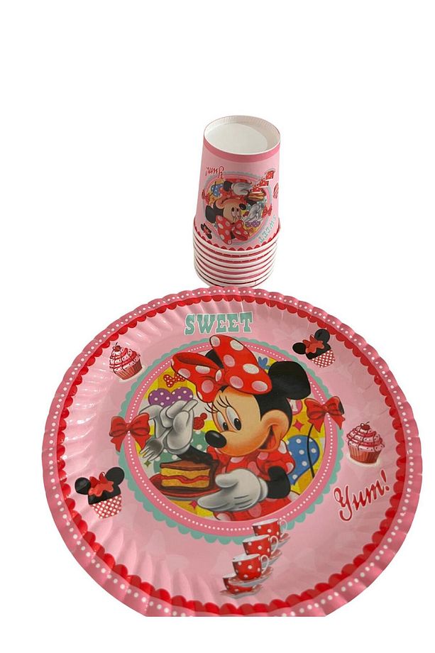 Minnie Mouse Temalı Kağıt Tabak Ve Bardak Parti Seti 8 Kişilik - 2