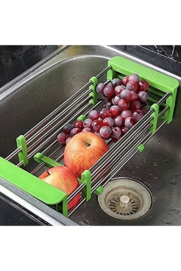 Kitchen Drain Shelf Green/Silver - 1