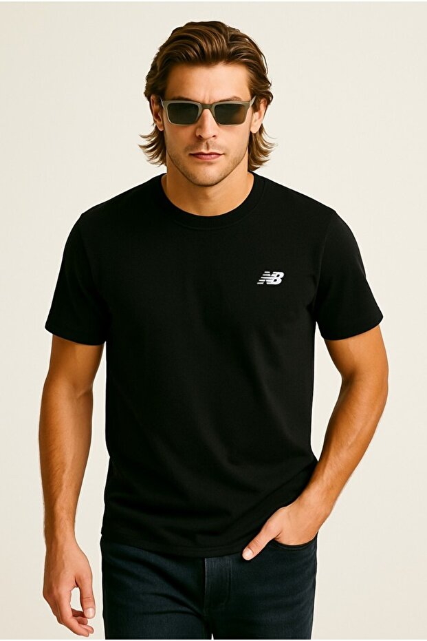 Nb Classic Basic Logo Erkek Siyah Tshirt - 7