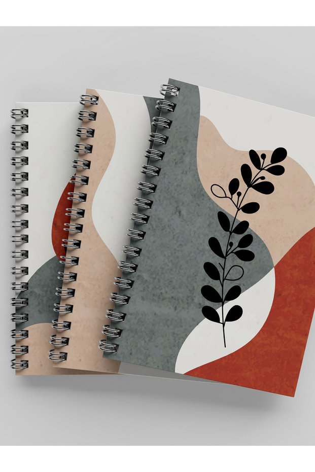 3-Piece Unlined Notebook - Steel Spiral - A5 - Total 270 Pages - Ivory Colored Textured Paper
