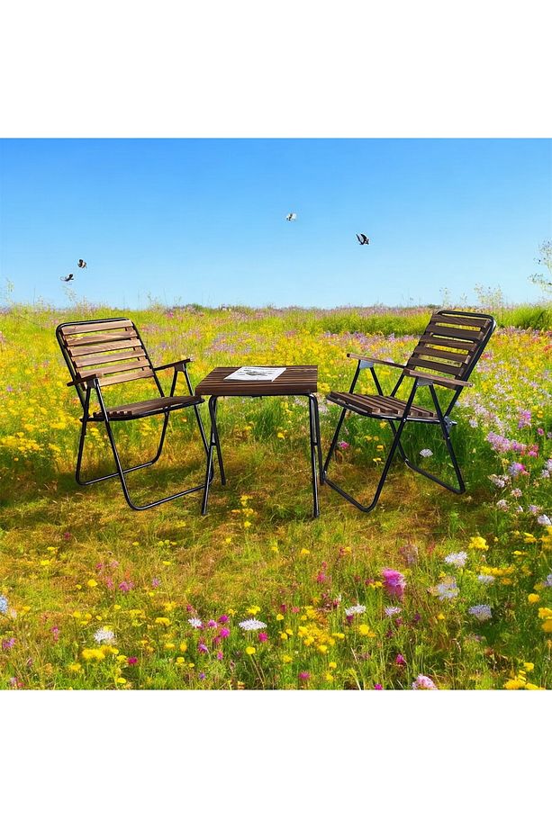 Katlanabilir 3’lü Bistro Set - 7