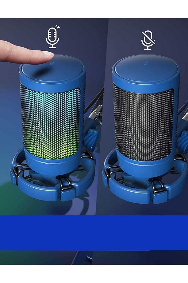 A6v-b - Usb Condenser Rgb Mıkrofon Mavi - 2