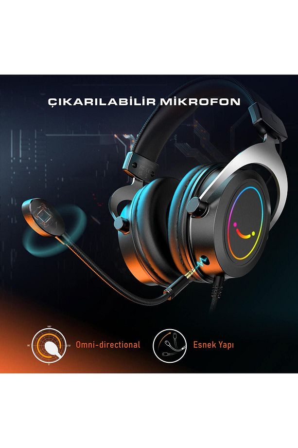 H3 - Rgb Mıkrofonlu Gamıng Kulaklık - 7
