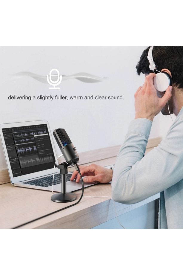 K670b Usb Mikrofon - Yayıncı - Gamer - Youtuber - Bilgisayar - Podcast Mikrofonu (siyah) - 2
