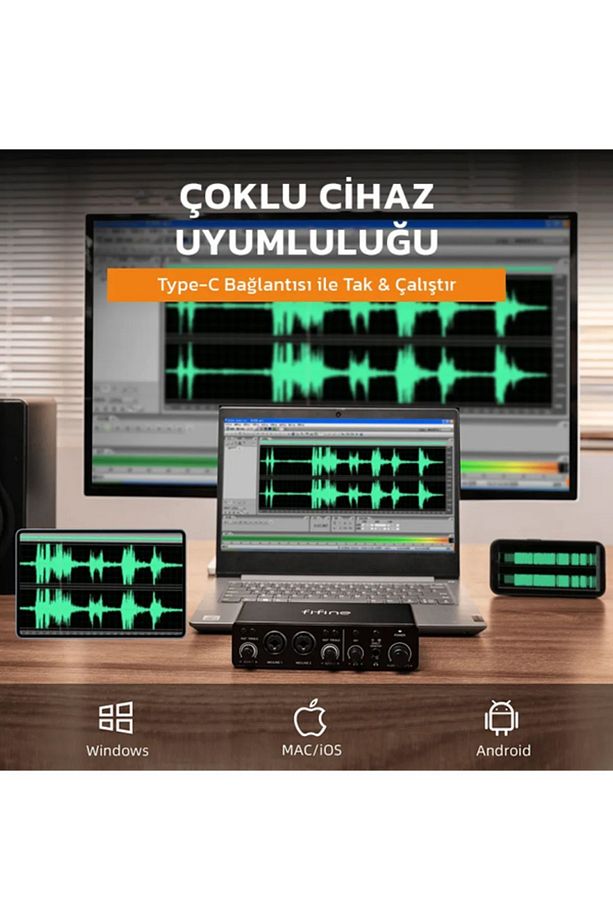 Ampli 3 - USB Stüdyo Ses Kartı 2 Giriş 2 Çıkış 24bit/192kHz WINDOWS/MAC/IOS/Android - 2