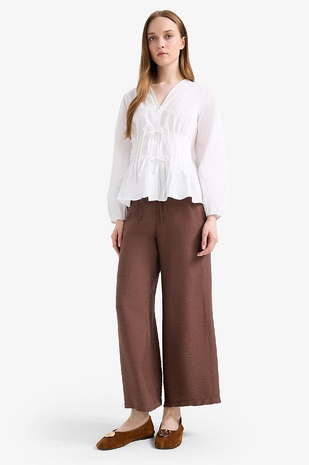 Regular Fit Cep Detaylı Geniş Paça Pantolon F0988AX25SM - 4