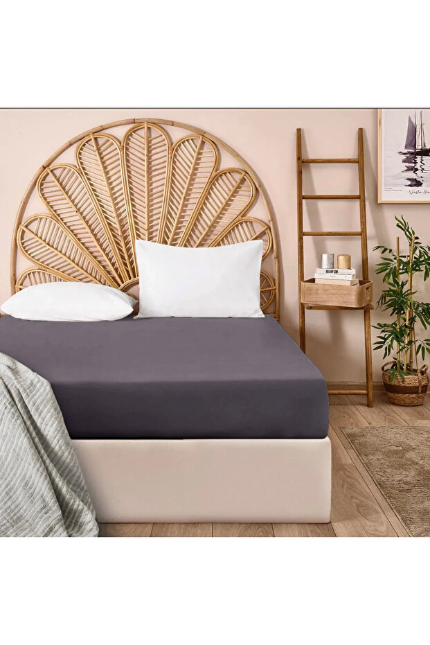 Soft Basic Double Fitted Sheet - Anthracite - 180X200 cm - 1