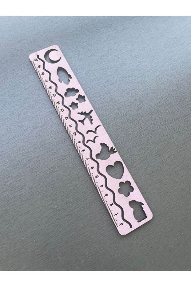 Ahşap Şekilli Cetvel Pembe - 2