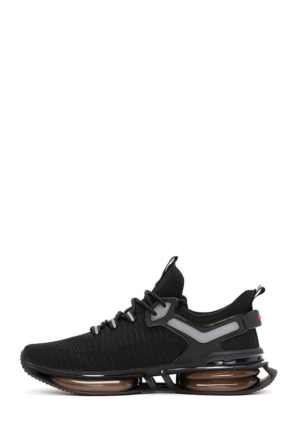 Zero Erkek Siyah Bağcıklı Kalın Tabanlı Kumaş Sneaker 25sfd69116f - 2