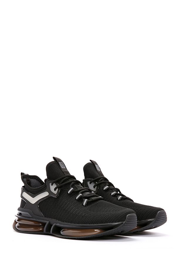 Zero Erkek Siyah Bağcıklı Kalın Tabanlı Kumaş Sneaker 25sfd69116f - 3